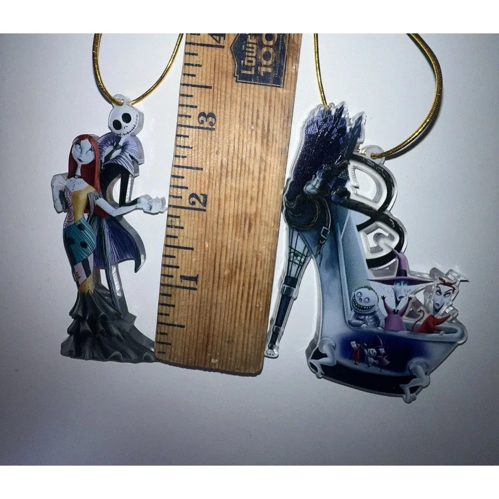 Set of 6 4 Double Sided Nightmare Before Christmas Ornaments‎ Brand New